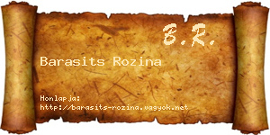 Barasits Rozina névjegykártya